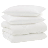 Vidaxl winter dekbed met kussen 3 st wit microvezel - afbeelding 2