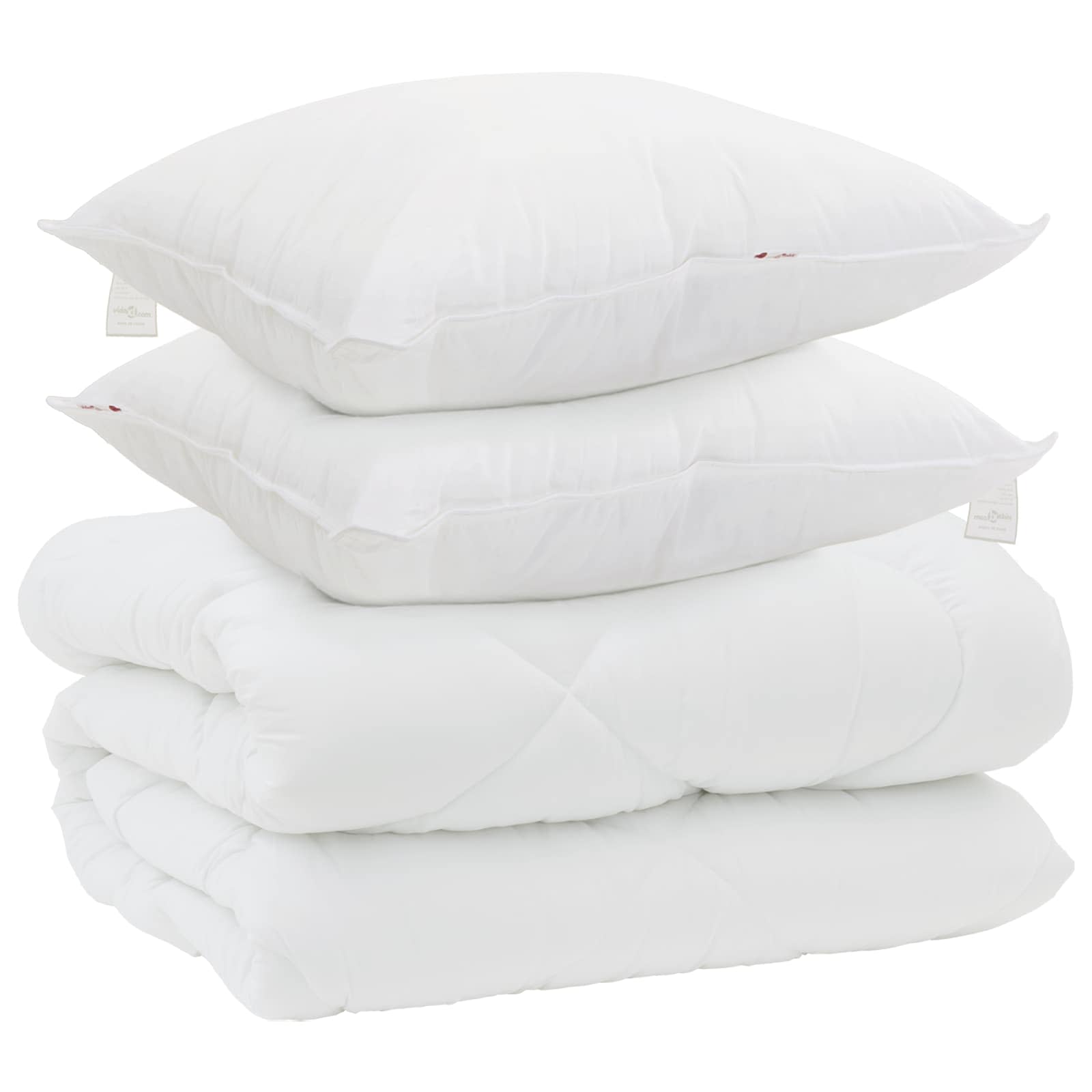 Vidaxl winter dekbed met kussen 3 pcs wit microvezel