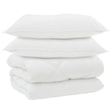 Vidaxl winter dekbed met kussen 3 st wit microvezel - afbeelding 2