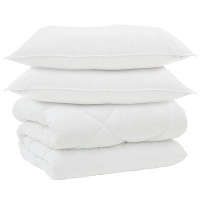 Vidaxl winter dekbed met kussen 3 st wit microvezel