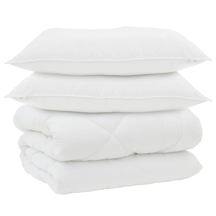 Vidaxl winter dekbed met kussen 3 st wit microvezel