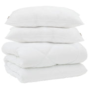 Vidaxl dekbed met kussens 3 st wit microfiber en dons feather - afbeelding 2