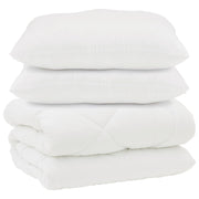 Vidaxl dekbed met kussens 3 st wit microfiber en dons feather - afbeelding 2