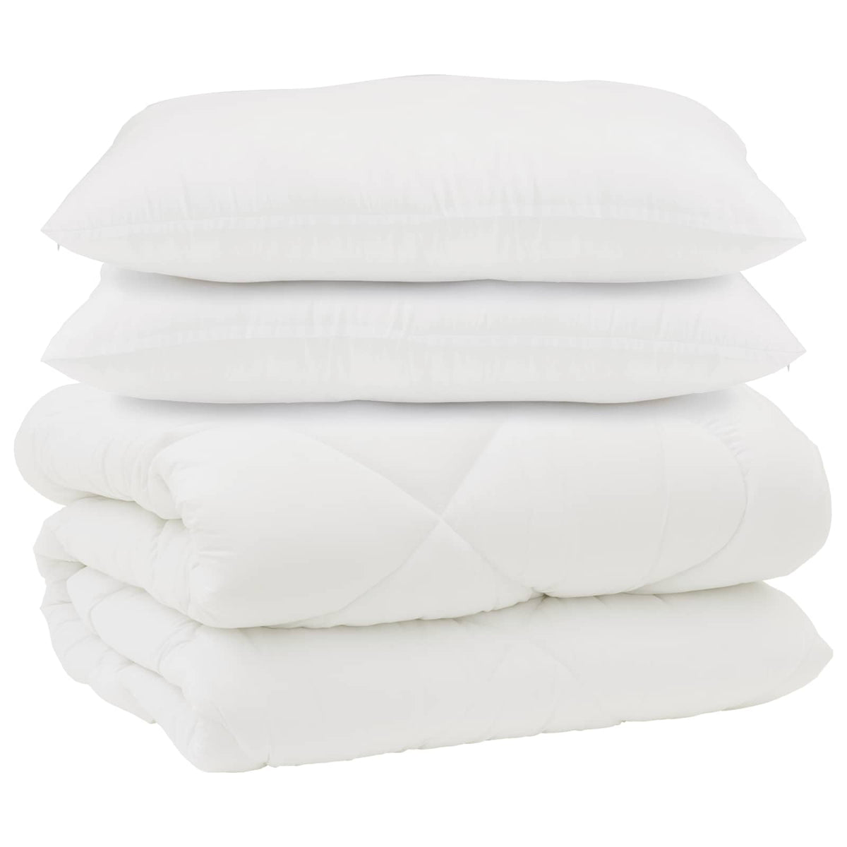 Vidaxl dekbed met kussens 3 pcs wit microfiber en dons feather