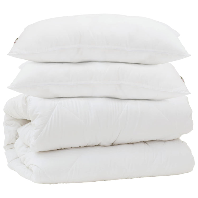 Vidaxl dekbedset met kussen 3 st wit microvezel