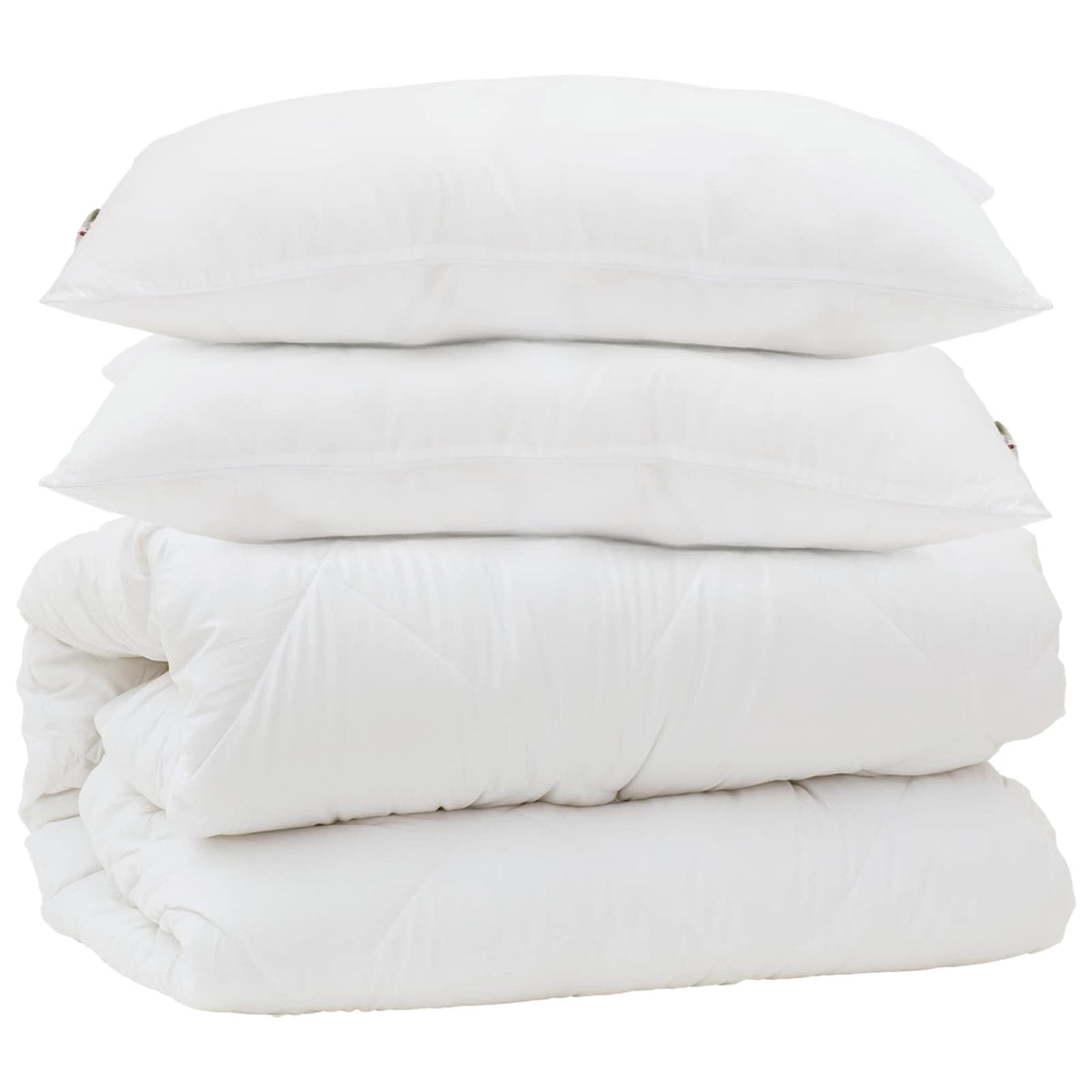 Vidaxl dekbed set met kussen 3 pcs wit microfiber en dons feather