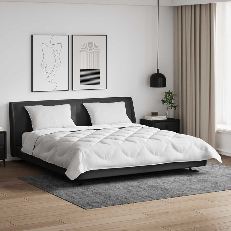 Vidaxl dekbedset met kussen 3 st wit microvezel