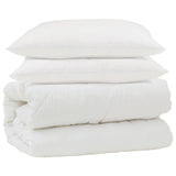 Vidaxl dekbedset met kussen 3 st wit microvezel - afbeelding 2