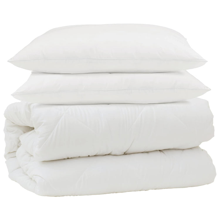 Vidaxl dekbedset met kussen 3 st wit microvezel