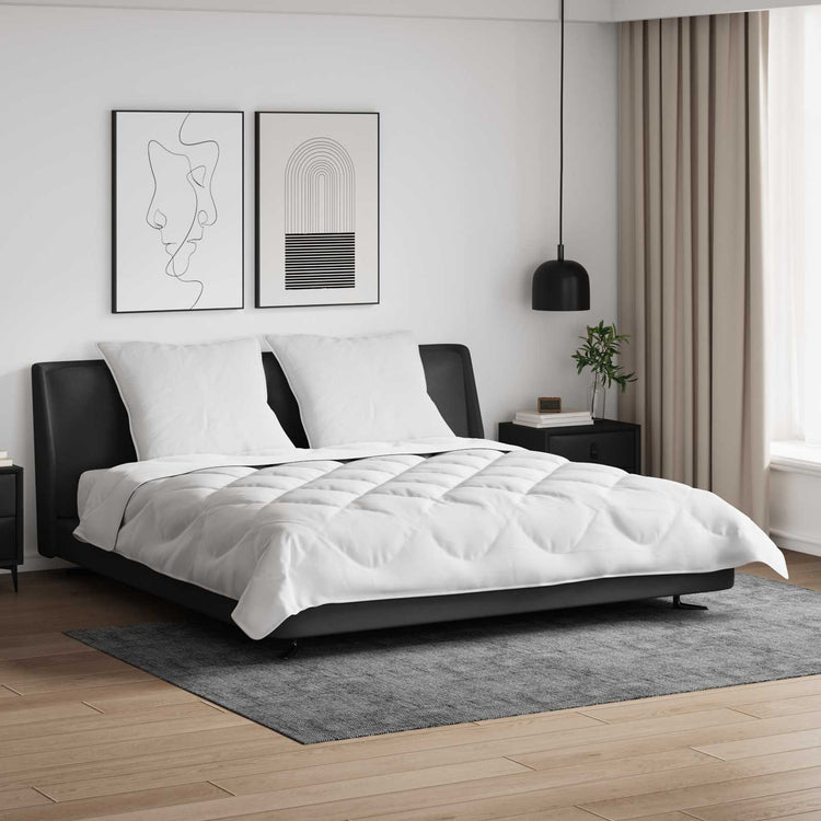 Vidaxl dekbedset met kussen 3 st wit microvezel