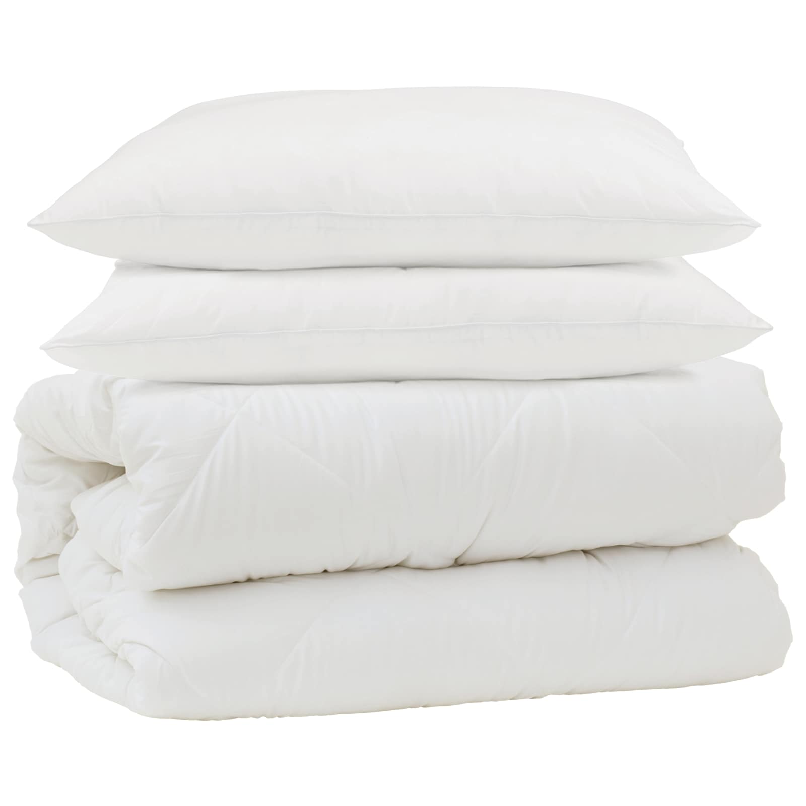 Vidaxl dekbed set met kussen 3 pcs wit microfiber en dons feather
