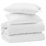 Vidaxl dekbedset met kussen 3 st wit microvezel - afbeelding 2