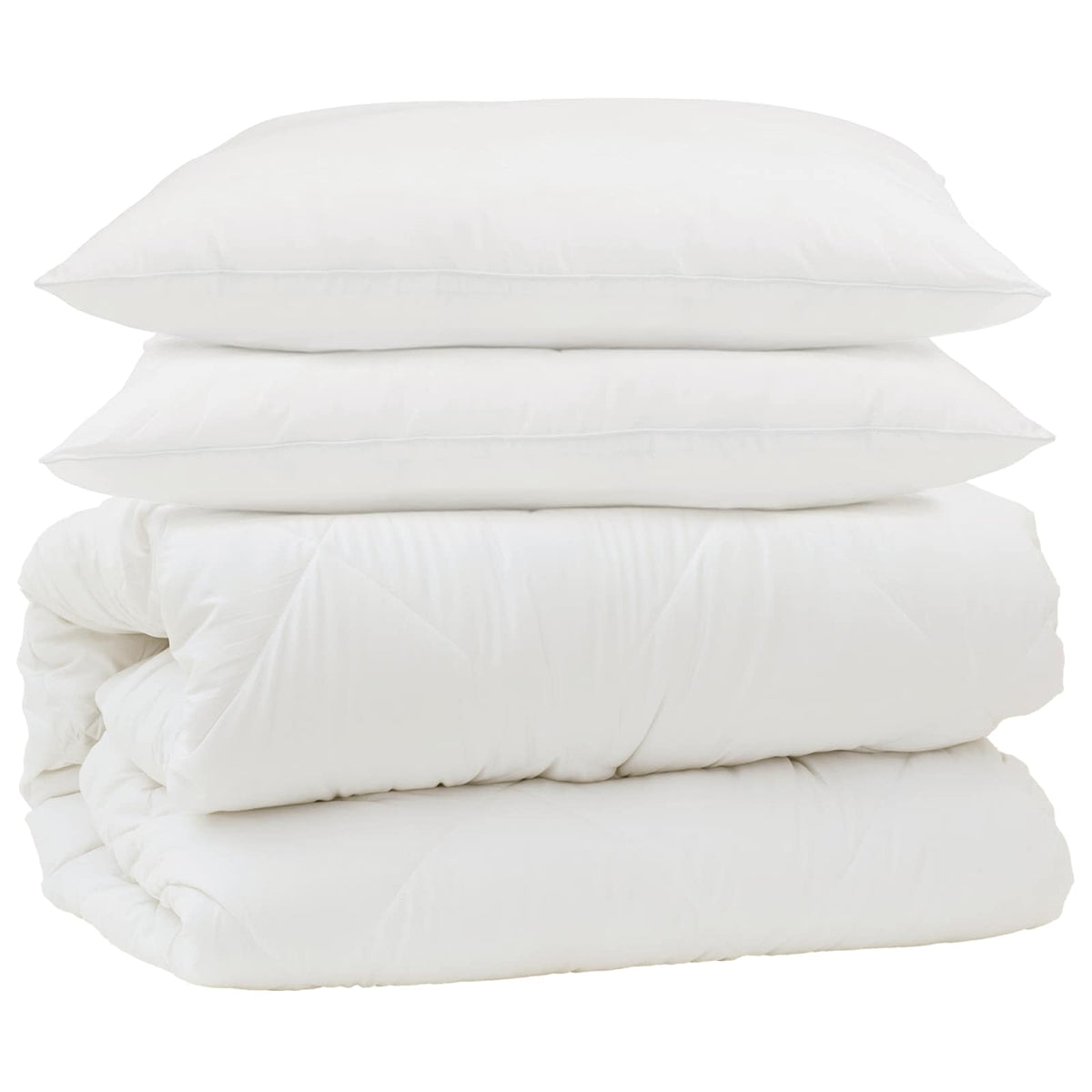 Vidaxl dekbed set met kussen 3 pcs wit microfiber en dons feather