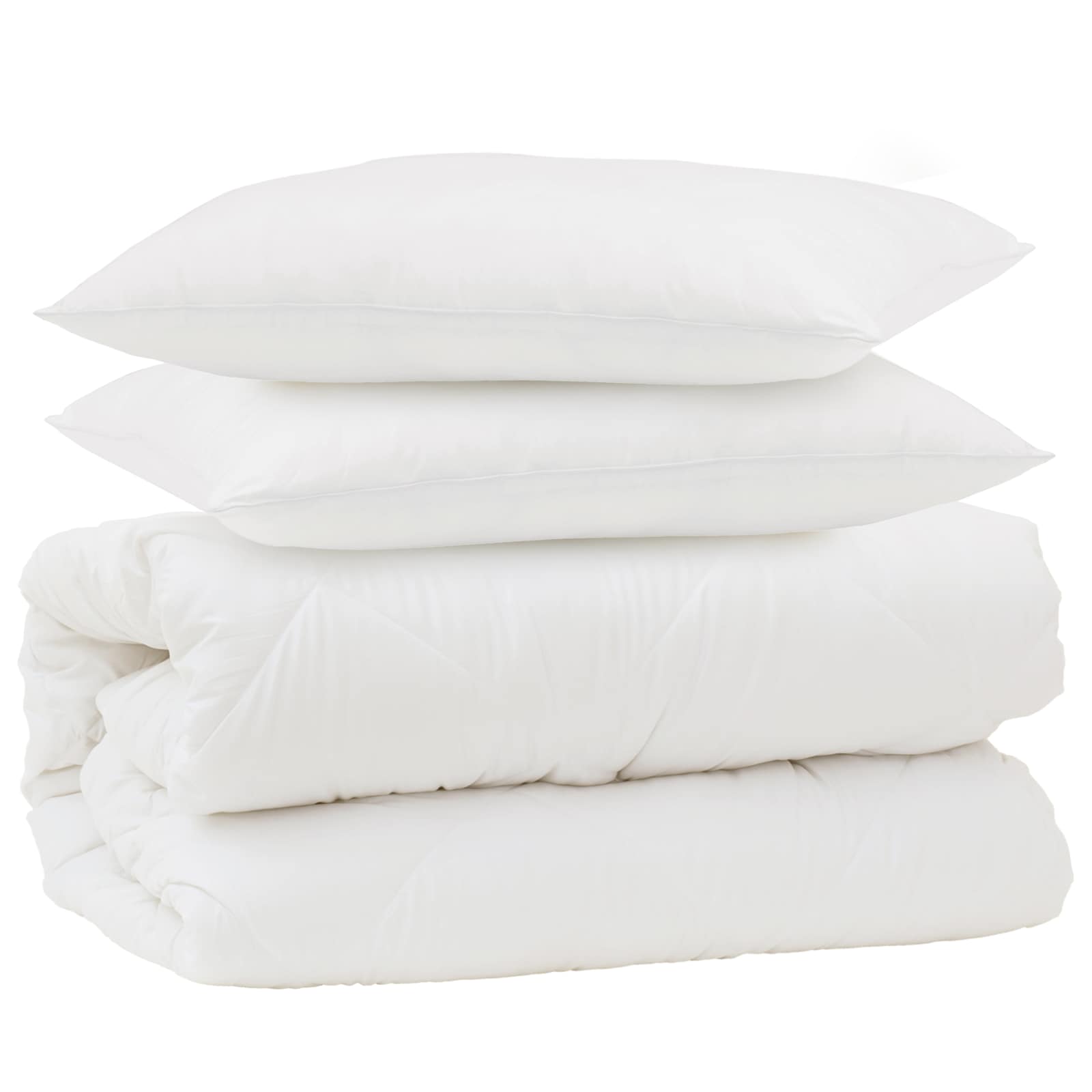 Vidaxl dekbed set met kussen 3 pcs wit microfiber en dons feather