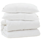 Vidaxl dekbedset met kussen 3 st wit microvezel - afbeelding 2