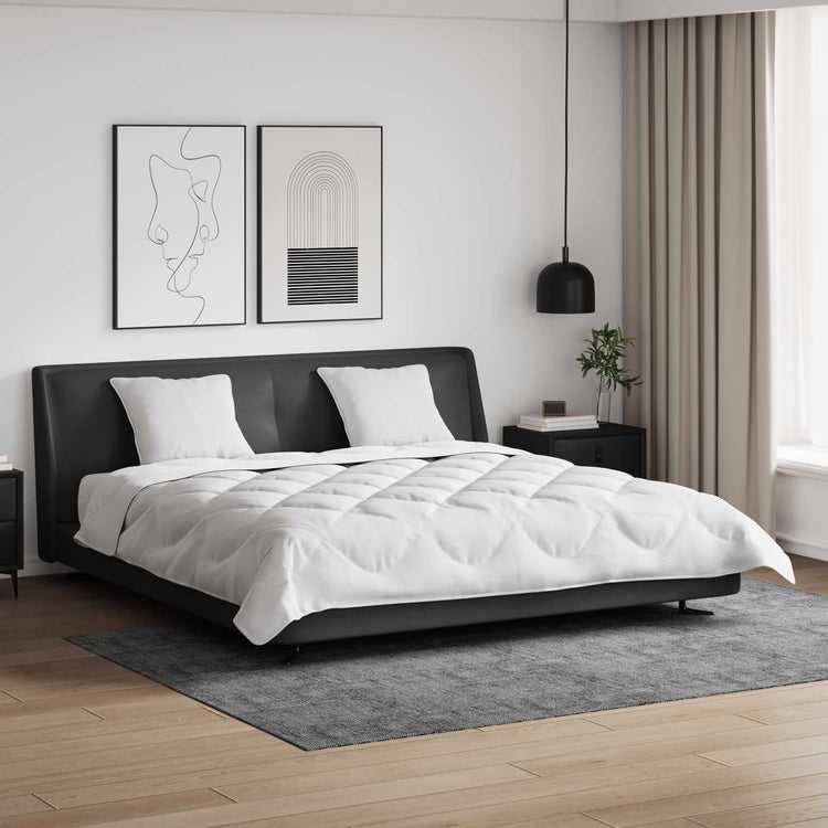 Vidaxl dekbedset met kussen 3 st wit microvezel