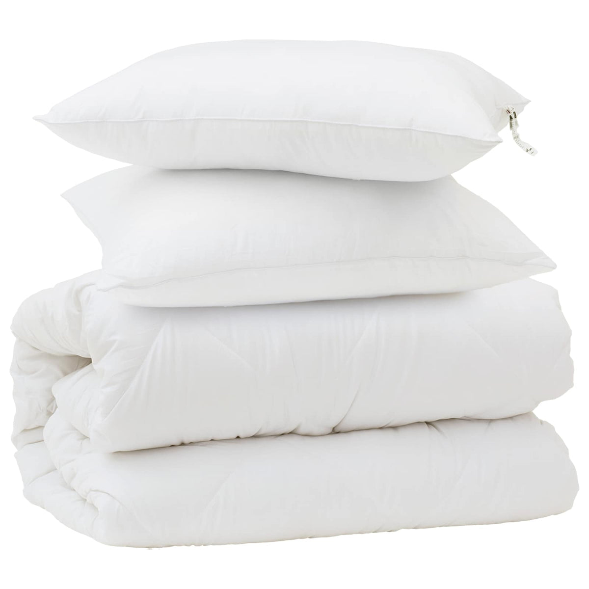 Vidaxl dekbed set met kussen 3 pcs wit microfiber en dons feather