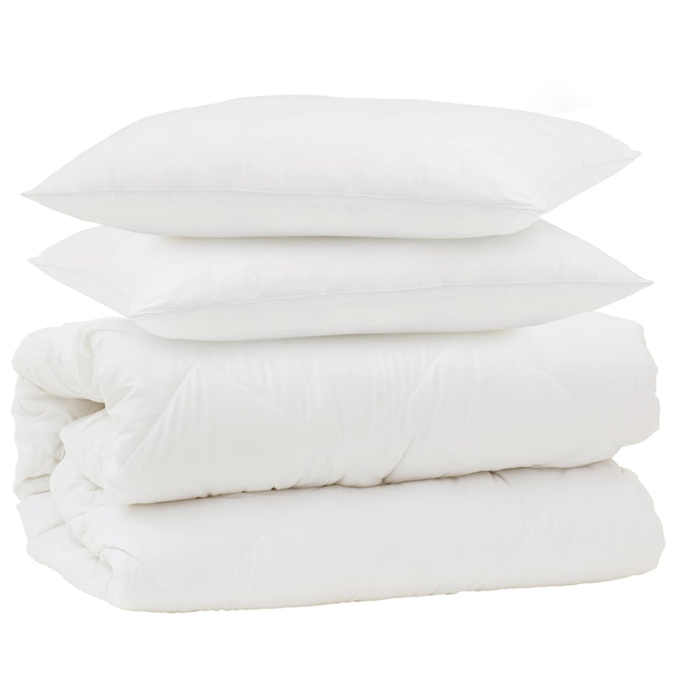 Vidaxl dekbedset met kussen 3 st wit microvezel