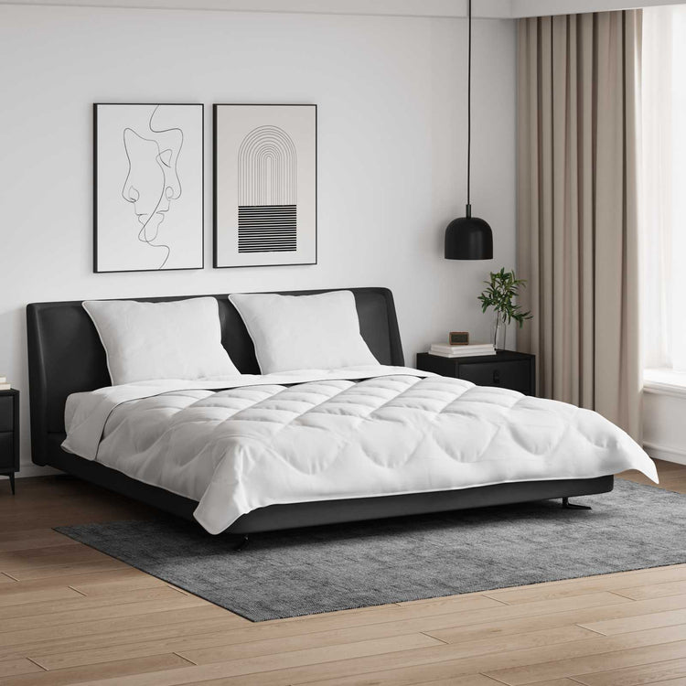 Vidaxl dekbedset met kussen 3 st wit microvezel