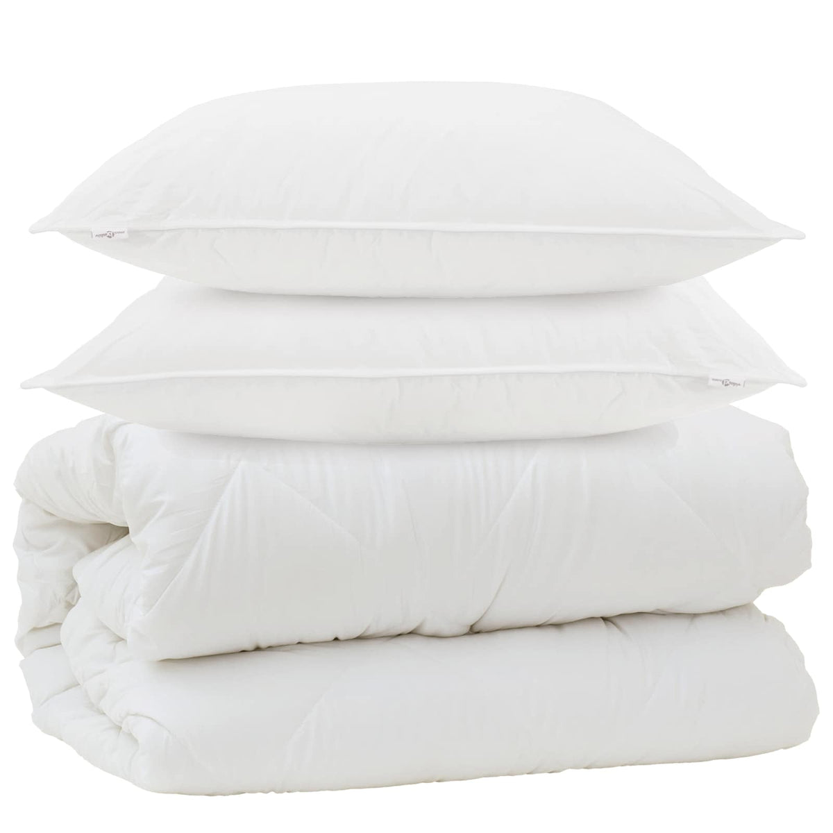 Vidaxl dekbed met kussens met kussen 3 pcs wit microvezel