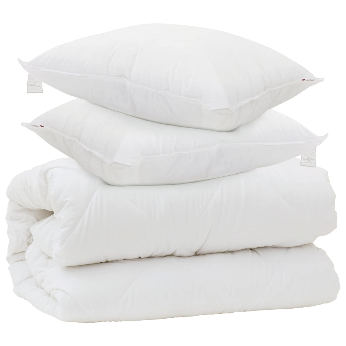 Vidaxl dekbed met kussens met kussen 3 pcs wit microvezel