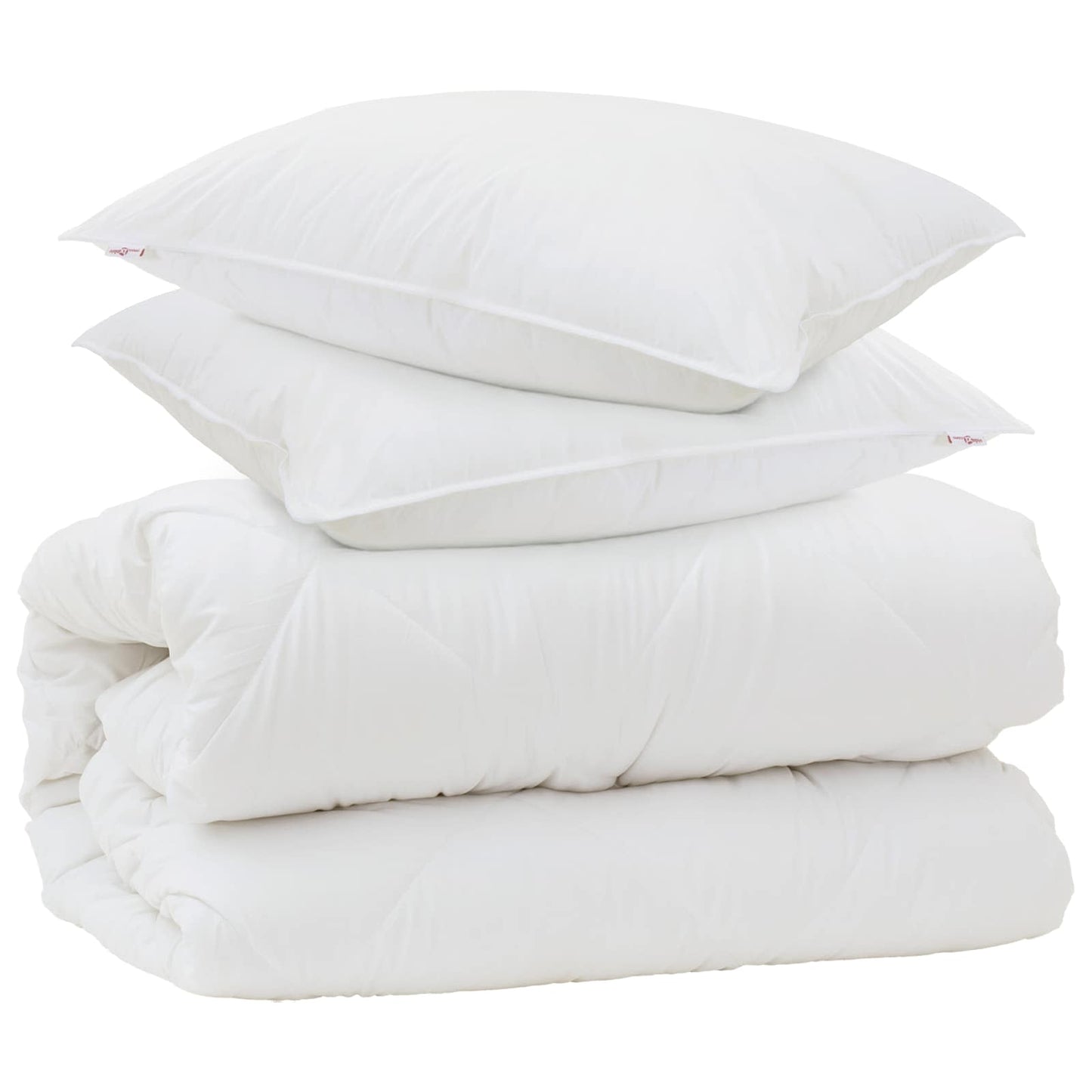 Vidaxl dekbed met kussens met kussen 3 pcs wit microvezel