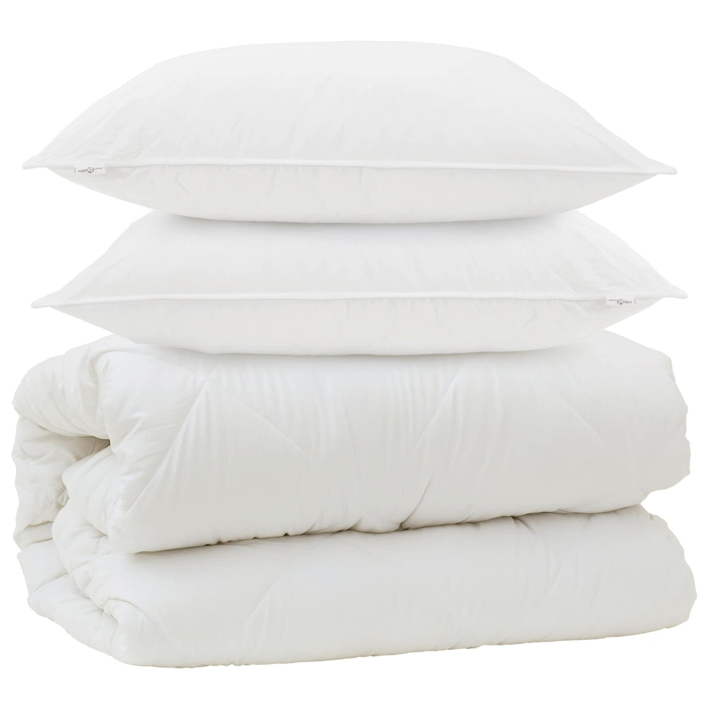 Vidaxl dekbed met kussens met kussen 3 pcs wit microvezel