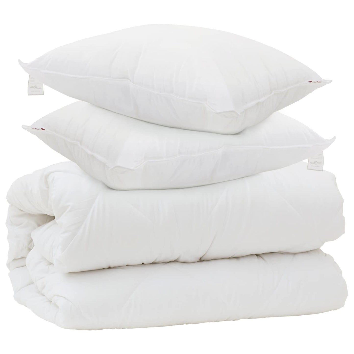 Vidaxl dekbed met kussens met kussen 3 pcs wit microvezel