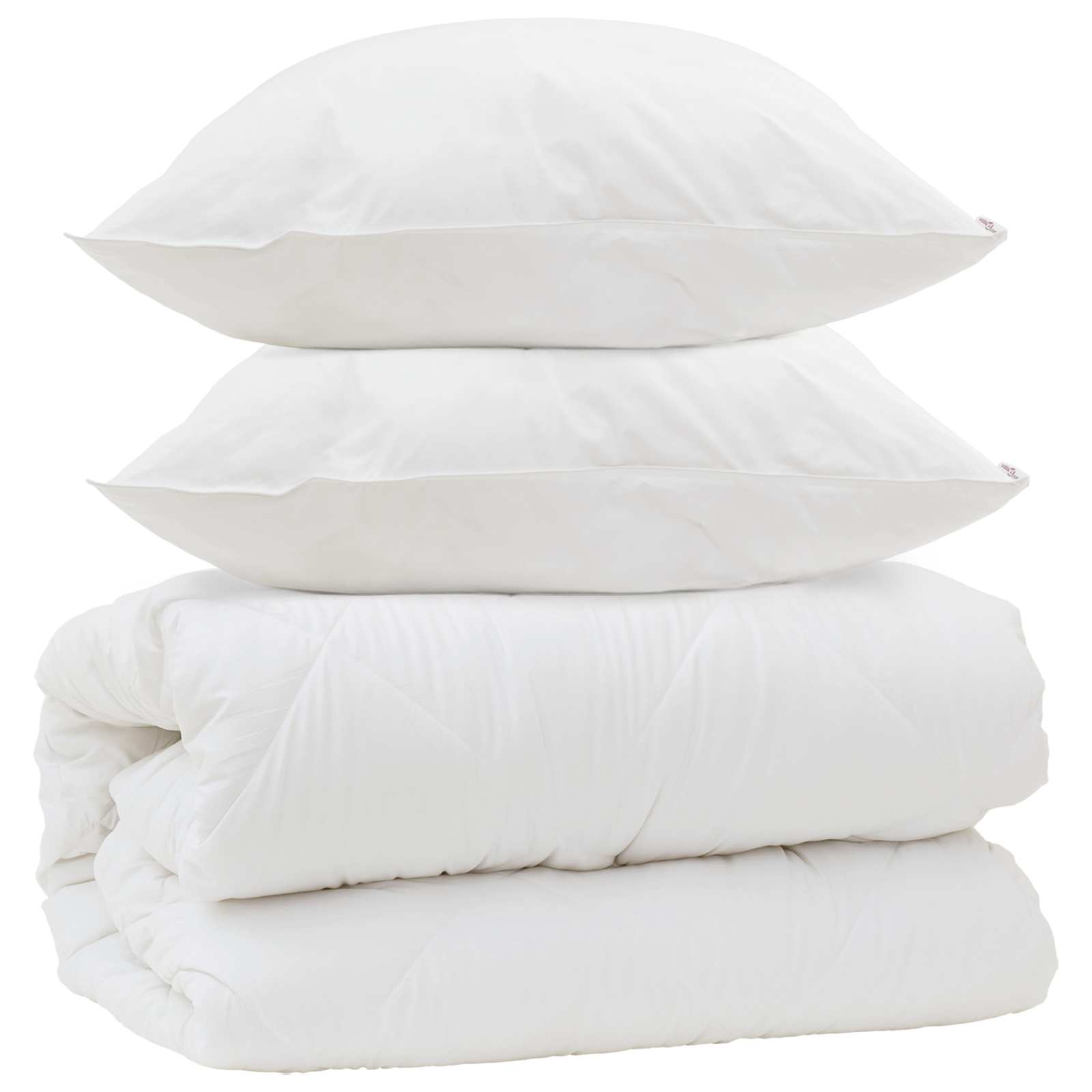 Vidaxl dekbed met kussens met kussen 3 pcs wit microvezel