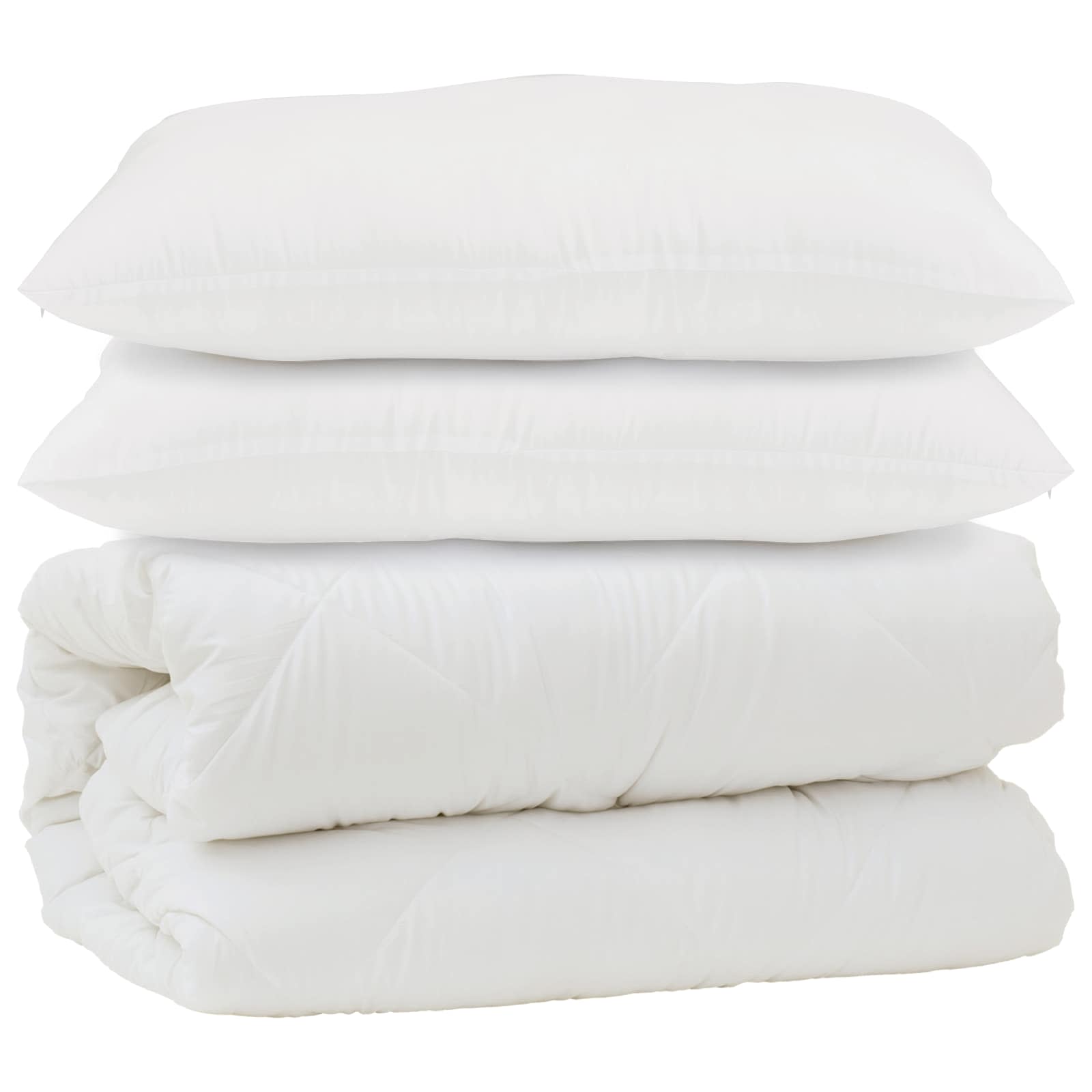 Vidaxl dekbed met kussen 3 pcs wit microfibre
