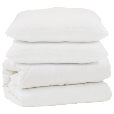 Vidaxl dekbed met kussen 3 pcs wit microfibre