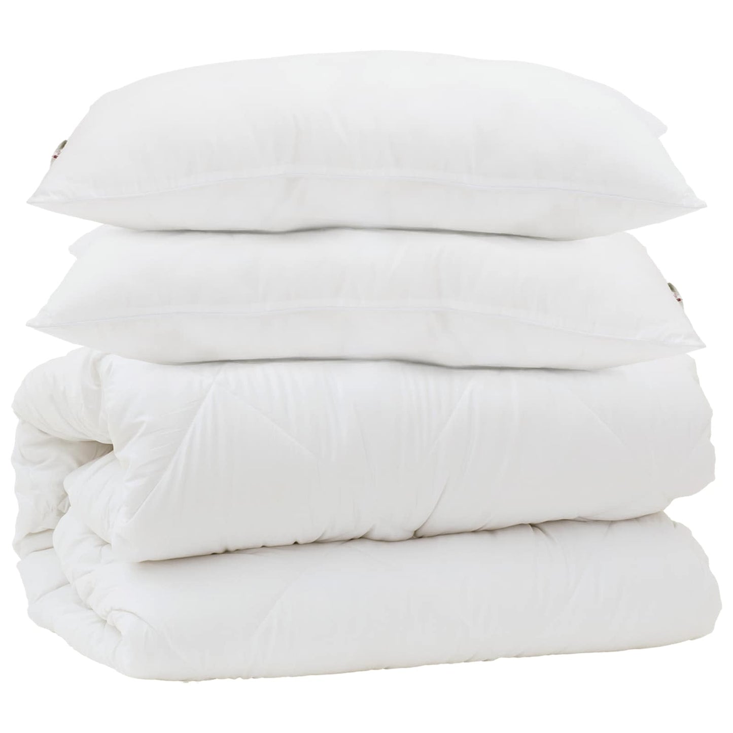 Vidaxl dekbed met kussen 3 pcs wit microfibre