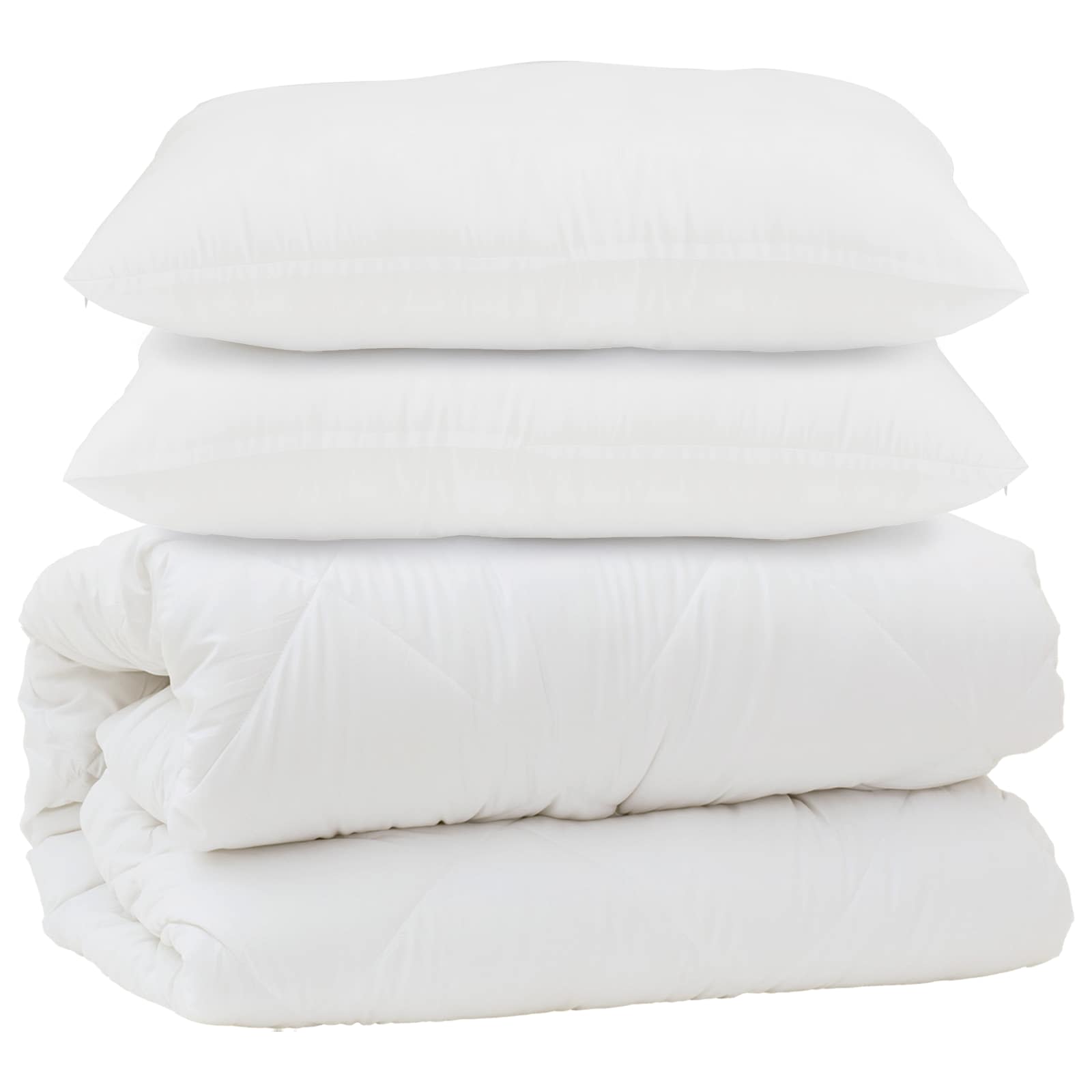 Vidaxl dekbed met kussen 3 pcs wit microfibre