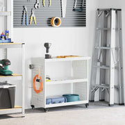 Vidaxl gereedschapswagen wit 75 x 35 x 73 cm koudgewalst staal - afbeelding 1