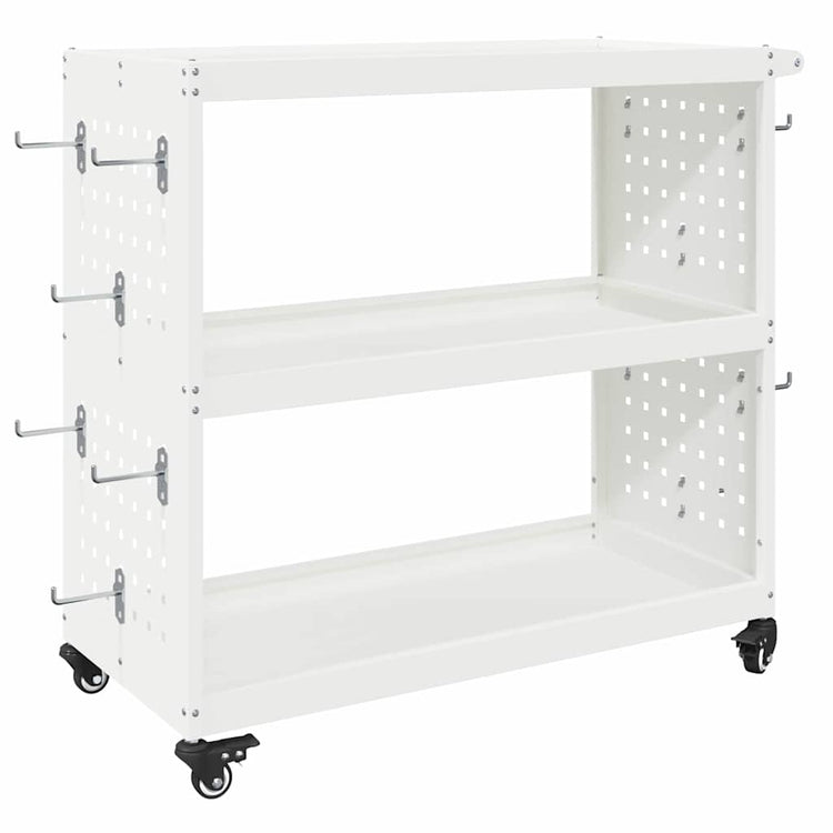 Vidaxl gereedschapswagen wit 75 x 35 x 73 cm koudgewalst staal