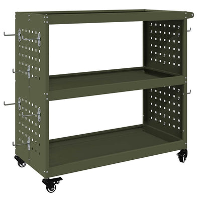 Vidaxl gereedschapswagen olijf groen 75 x 35 x 73 cm koudgewalst staal