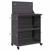 Vidaxl gereedschapswagen zwart 65 x 35 x 111 cm koudgewalst staal - afbeelding 2