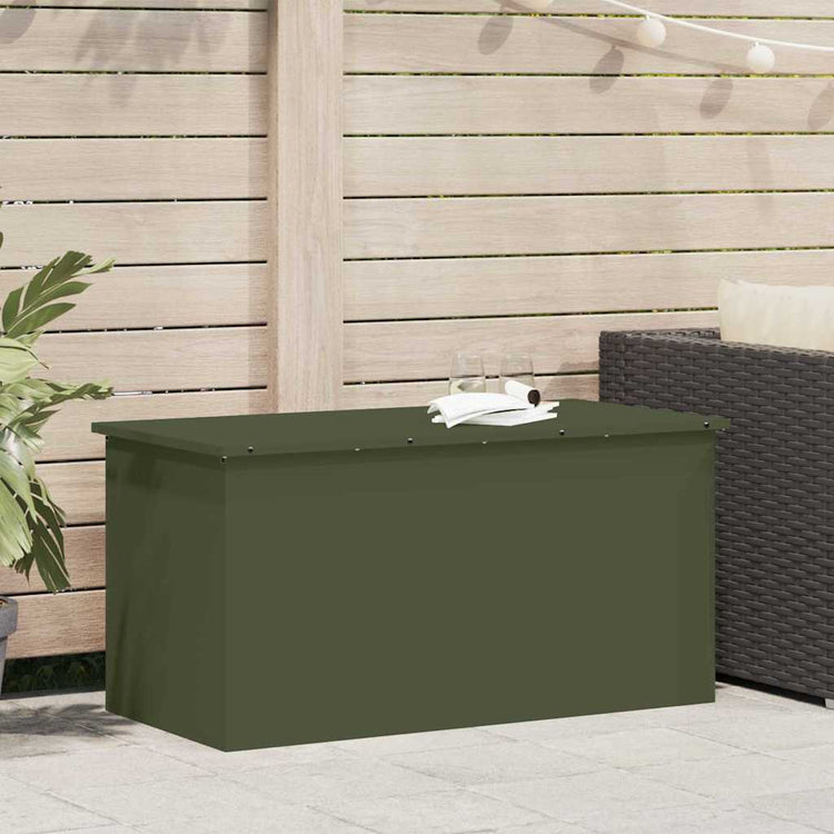 Vidaxl buitenopslagdoos olijf groen 100 x 50,5 x 50 cm staal