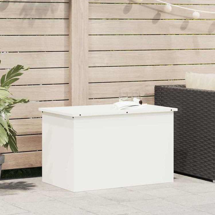 Vidaxl tuinkussenopbergdoos gegalvaniseerd staal 80 x 50,5 x 50 cm wit