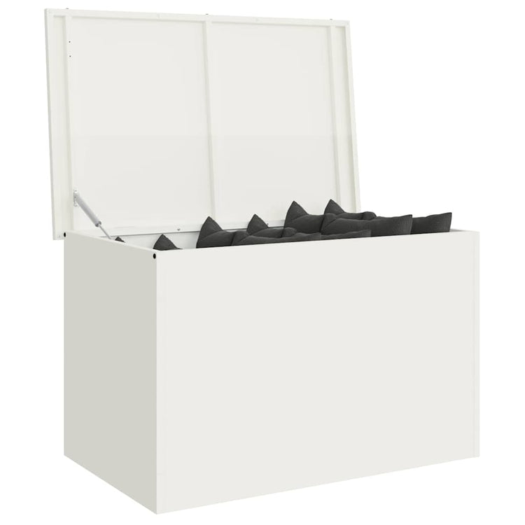 Vidaxl tuinkussenopbergdoos gegalvaniseerd staal 80 x 50,5 x 50 cm wit