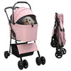 Vidaxl opvouwbare huisdierenwagen roze 81 x 47 x 99 cm polyester