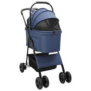 Vidaxl opvouwbare huisdierenwagen blauw 81 x 47 x 99 cm polyester - afbeelding 3
