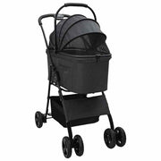 Vidaxl opvouwbare huisdierenwagen zwart 81 x 47 x 99 cm polyester - afbeelding 3