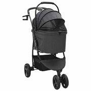 Vidaxl opvouwbare huisdierenwagen zwart 78 x 54 x 101 cm polyester - afbeelding 3