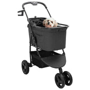 Vidaxl opvouwbare huisdierenwagen zwart 78 x 54 x 101 cm polyester - afbeelding 2