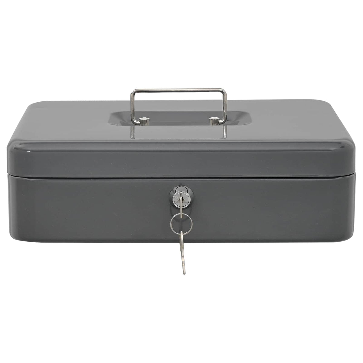 Vidaxl cash box met slot donkergrijs 30 x 24 x 9 cm staal