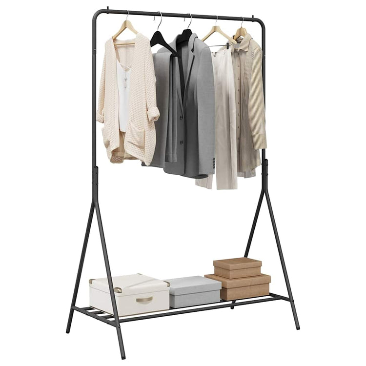 Vidaxl kledingrek met opslag zwart 100 x 56 x 154 cm staal