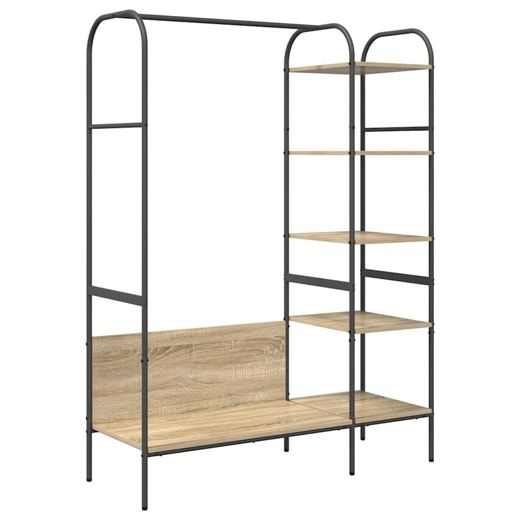 Vidaxl kledingrek bruin eiken 120 x 44 x 160 cm bewerkt hout