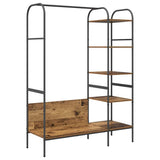 Vidaxl kledingrek bruin eiken 120 x 44 x 160 cm bewerkt hout - afbeelding 2