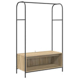 Vidaxl kledingrek bruin eiken 100 x 44 x 160 cm bewerkt hout - afbeelding 2
